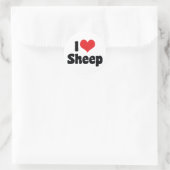 Ik Hou van Hart Schapen Ronde Sticker (Tas)