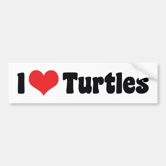 Ik hou van hart schildpadden bumpersticker (Voorkant)