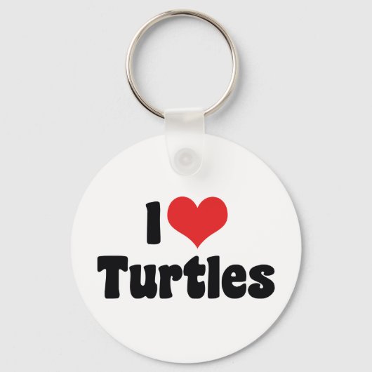 Ik hou van hart schildpadden sleutelhanger (Voorkant)