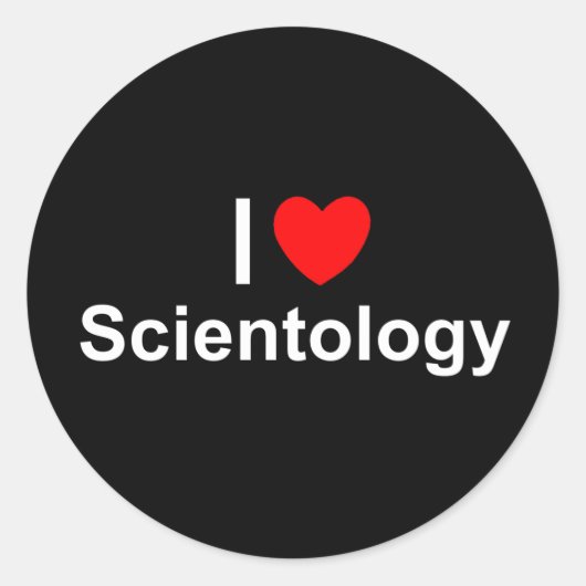 Ik hou van (hart) Scientology Ronde Sticker (Voorkant)