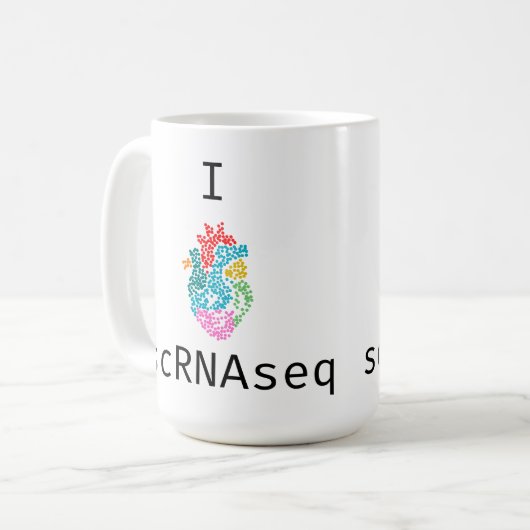 Ik hou van (hart) scRNAseq Koffiemok (Voorkant links)