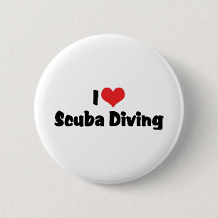 Ik hou van hart Scuba Diving - Oceaan Diepzee Lief Ronde Button 5,7 Cm