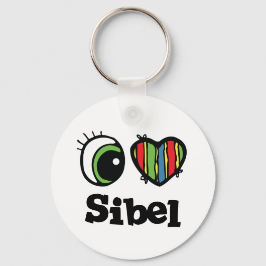 Ik hou van (Hart) Sibel Sleutelhanger (Voorkant)