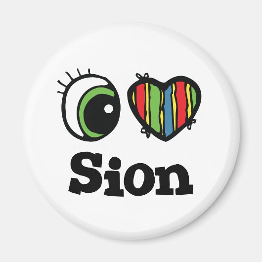 Ik hou van (hart) Sion Magneet (Voorkant)