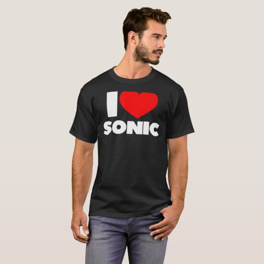 Ik hou van hart Sonic T-shirt (Voorkant volledig)