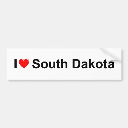 Ik hou van (Hart) South Dakota Bumpersticker (Voorkant)