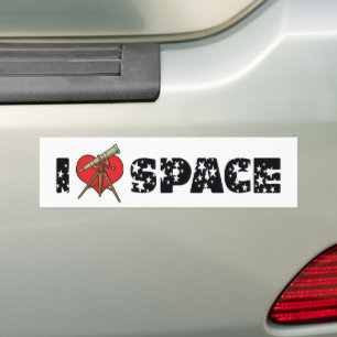 Ik hou van Hart Space - Ruimtevaart Astronomie Lie Bumpersticker