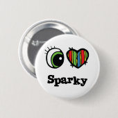 Ik hou van (Hart) Sparky Ronde Button 5,7 Cm (Voorkant /achterkant)