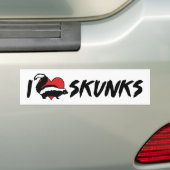 Ik hou van Hart Stinkdieren Bumpersticker (Op auto)