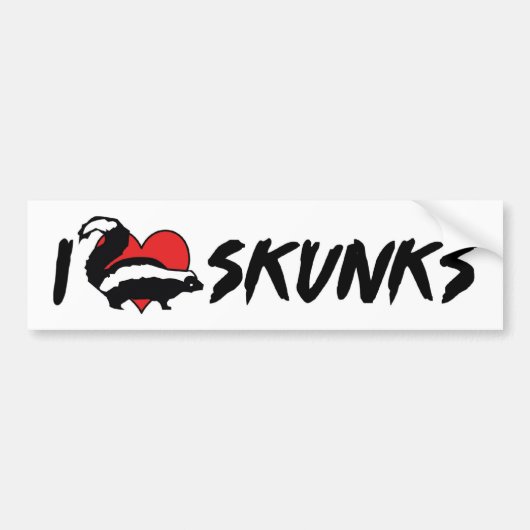 Ik hou van Hart Stinkdieren Bumpersticker (Voorkant)