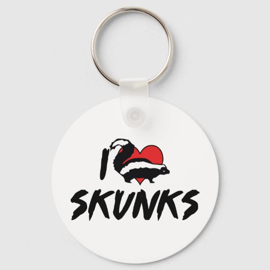 Ik hou van Hart Stinkdieren Sleutelhanger (Voorkant)