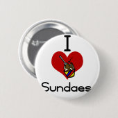Ik hou van hart sundaes ronde button 5,7 cm (Voorkant /achterkant)
