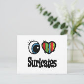 Ik hou van (Hart) Suricates Briefkaart (Staand voorkant)