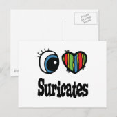 Ik hou van (Hart) Suricates Briefkaart (Voorkant / Achterkant)