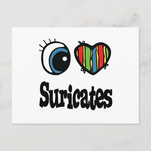 Ik hou van (Hart) Suricates Briefkaart (Voorkant)