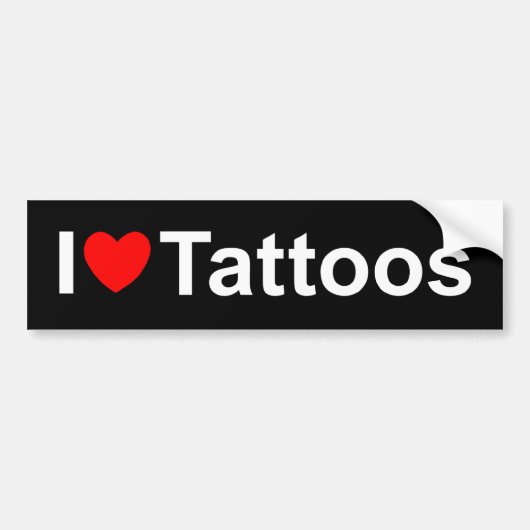 Ik hou van (Hart) Tatoeages Bumpersticker (Voorkant)