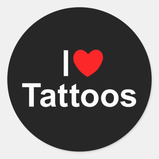 Ik hou van (hart) Tattoos Ronde Sticker (Voorkant)