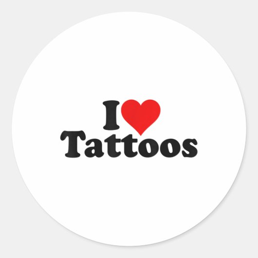 Ik hou van hart Tattoos Tats _1 Ronde Sticker (Voorkant)
