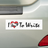 Ik hou van hart te schrijven bumpersticker (Op auto)