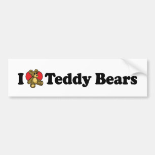 Ik hou van hart-teddyberen - Teddybeer-verzamelaar Bumpersticker