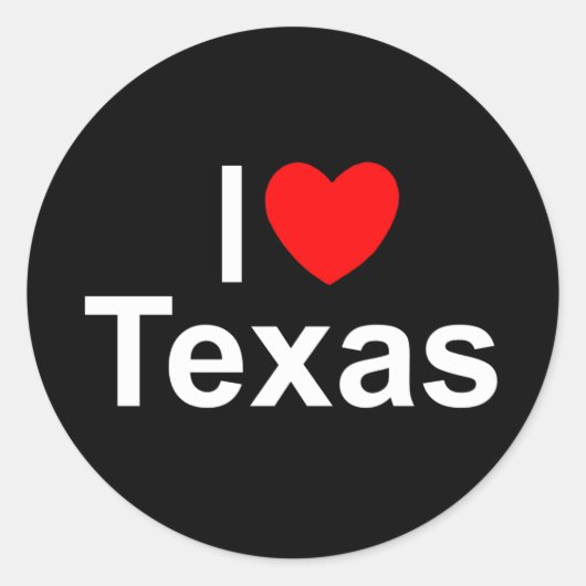 Ik hou van (hart) Texas Ronde Sticker (Voorkant)