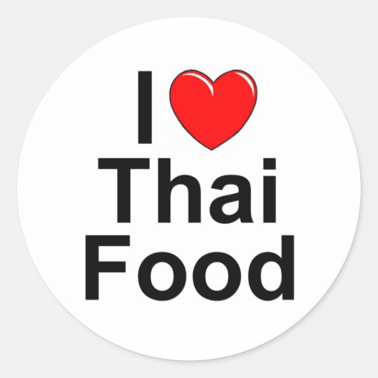 Ik hou van (hart) Thais eten Ronde Sticker (Voorkant)