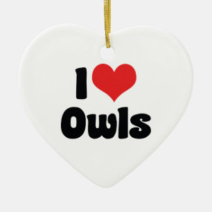 Ik hou van Hart Uilen - Uil Liefhebber Keramisch Ornament
