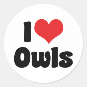 Ik hou van Hart Uilen - Uil Liefhebber Ronde Sticker