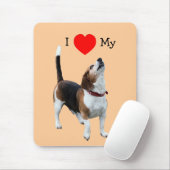 Ik hou van hart van mijn beagle Cute Dog Mousepad Muismat (Met muis)