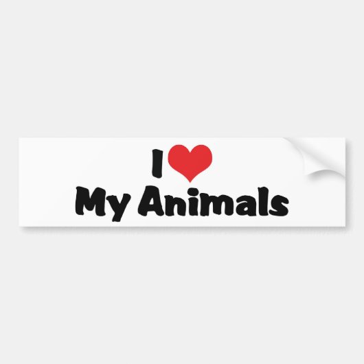 Ik hou van hart van mijn dieren - Pet Lover Bumpersticker (Voorkant)