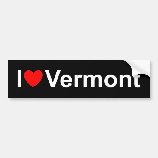Ik hou van (Hart) Vermont Bumpersticker (Voorkant)