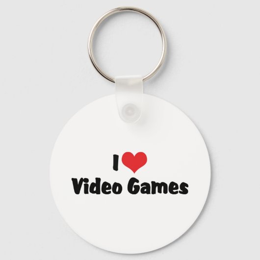 Ik hou van hart videogames - videogame liefhebber sleutelhanger (Voorkant)