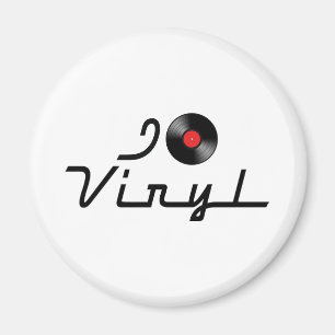 Ik hou van hart vinyl - DJ Record Albumliefhebber Magneet