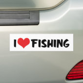 Ik hou van hart vissen bumpersticker (Op auto)