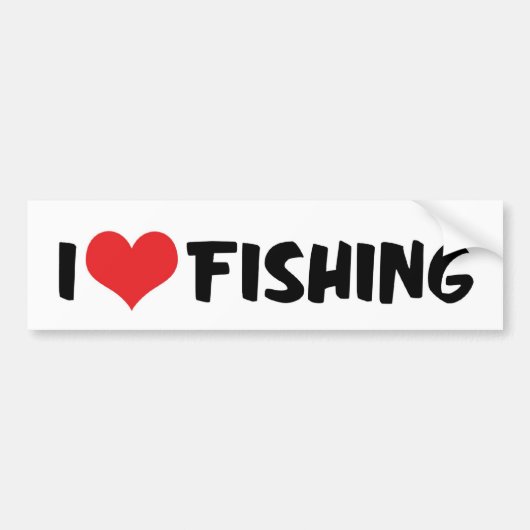 Ik hou van hart vissen bumpersticker (Voorkant)
