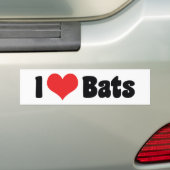 Ik hou van hart vleermuizen bumpersticker (Op auto)