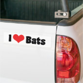 Ik hou van hart vleermuizen bumpersticker (Op Truck)