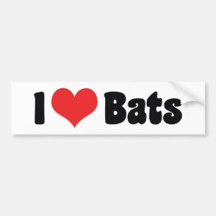 Ik hou van hart vleermuizen bumpersticker
