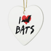 Ik hou van hart vleermuizen keramisch ornament (Links)