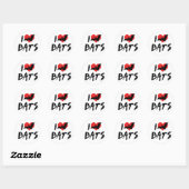 Ik hou van hart vleermuizen ronde sticker (Vel)