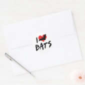 Ik hou van hart vleermuizen ronde sticker (Envelop)