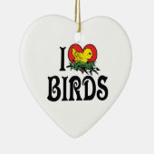 Ik hou van hart vogels keramisch ornament (Rechts)
