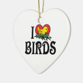 Ik hou van hart vogels keramisch ornament (Links)