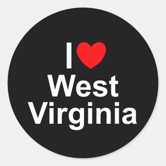 Ik hou van (hart) West Virginia Ronde Sticker (Voorkant)