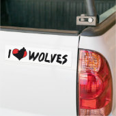 Ik hou van Hart Wolven - Wolf Liefhebber Bumpersticker (Op Truck)