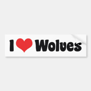 Ik hou van Hart Wolven - Wolf Liefhebber Bumpersticker