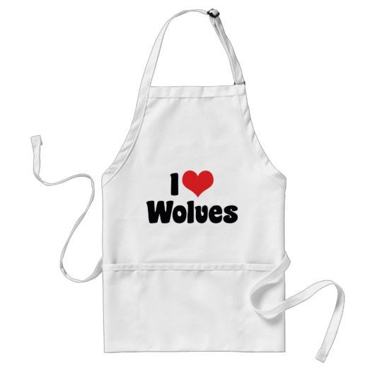 Ik hou van Hart Wolven - Wolf Liefhebber Standaard Schort (Voorkant)