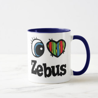 Ik hou van (hart) Zebus Mok