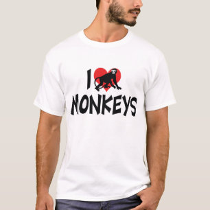 Ik hou van hartapen - apenliefhebber t-shirt