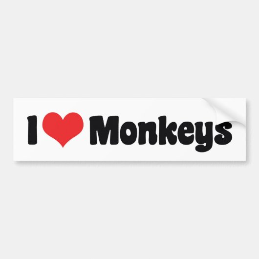 Ik hou van hartapen bumpersticker (Voorkant)